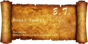Boszi Teofil névjegykártya